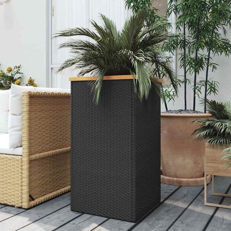 Fioriera Nera 40x40x80 cm in Polyrattan vidaXL (1/5)