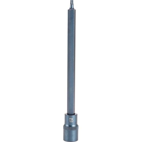 Schraubendreher-Bit-Steckschlüssel, 1/2-Zoll-Sternschraubendreher-Bit, S2-Vierkant-Steckschlüssel, legierter Stahl, Werkzeugglanz, ca. 200 mm für Schraubenschlüssel (T25), Griff