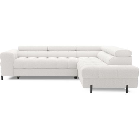 Canapé convertible Blanco alpino FERRUM 5 plazas ángulo derecho con cama 276x93x200cm (1/5)