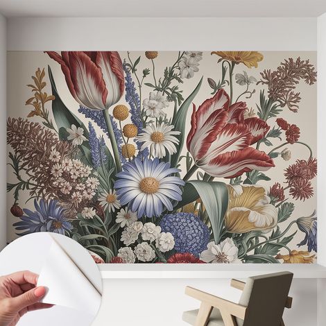 Fotomurale adesivo - parete decorativa - decorazione casa - stile moderno parete - Mazzo di fiori 152x104 cm (1/5)