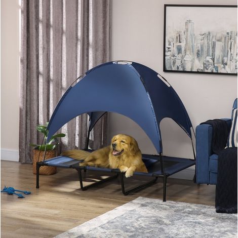 Cuccia per cani da esterno con tettuccio, pieghevole, 122 x 92 x 108 cm, blu e nero DESVIAE (1/5)