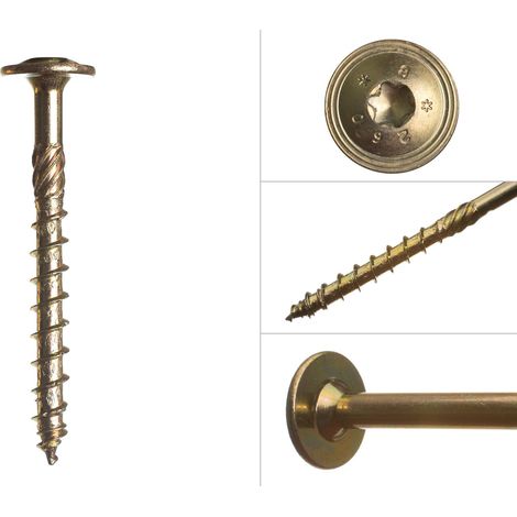 Tellerkopfschrauben gelb verzinkt 8,0 x 80 mm Torx - Schachtel 50