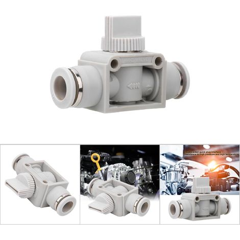 Robinet d'Arrêt Plastique 10mm, Raccord Rapide à Bille pour Équipements Pneumatiques Automatiques (1/5)
