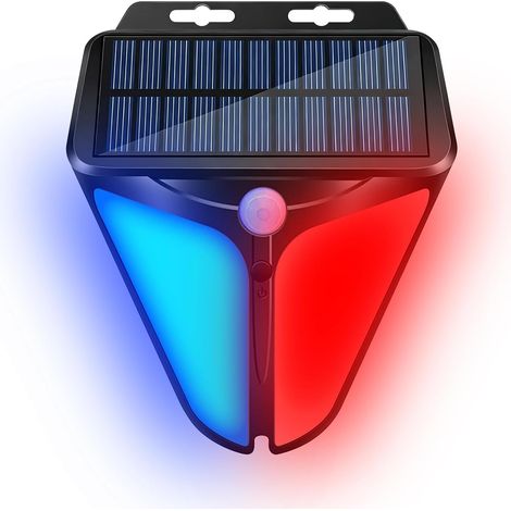Solarbetriebene Blitzwarnleuchte mit 4 Betriebsmodi, Solarbetriebener Bewegungsmelder, wasserdicht, für Ranches, Wohnhäuser, Bauernhöfe, Scheunen, Villen und Innenhöfe (1/5)