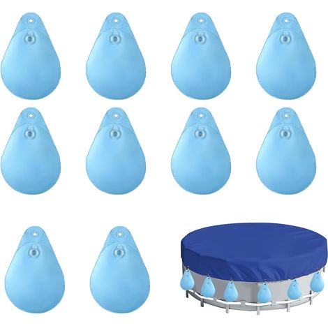 Lot de 10 Poids de Couverture Piscine, Sacs à Eau épais et résistants, Accessoires sécurité Piscine d'automne, équipement de sécurité extérieur