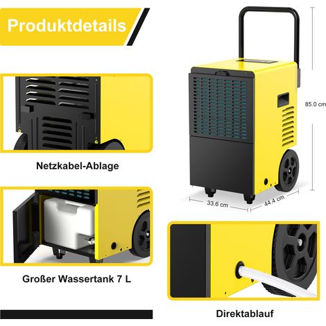 Bautrockner Luftentfeuchter 30L/Tag – Gegen Feuchtigkeit & Schimmel im Keller, 7L Tank, für Baustelle & Räume bis 90m², 24h Timer, Abtauautomatik (1/5)