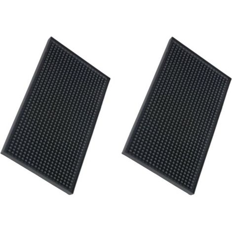 Mini Baruntersetzer, 30 x 15 x 1 cm, schwarz, für Hausbars und Küchentheken. Aus PVC gefertigt, um ein Auslaufen zu verhindern. zum Abstellen von (1/4)