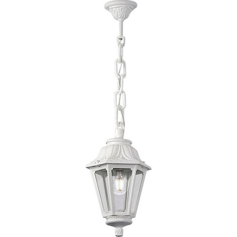 Farol techo con cadena sichem/anna, transparente, e27, blanco, ø220 x 800 mm