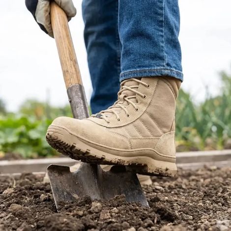 Chaussures travail Dune beige mi-hautes antidérapantes textile (1/5)