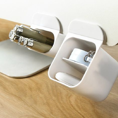 Rangement pour stylet d'écran en PP, organisateur de bureau adhésif multi-usages, porte-crayons blanc (1/5)