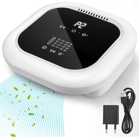 Purificateur D'Air,Ioniseur D'Air 5000 Mah,Avec Stérilisation Uv, Aromathérapie,4 Modes,Générateur D'Ozone Purificateur D'Air Silencieuse Pour Salle De Bain,Cuisine,Voiture,Animaux Domestiques,Odeurs (1/5)