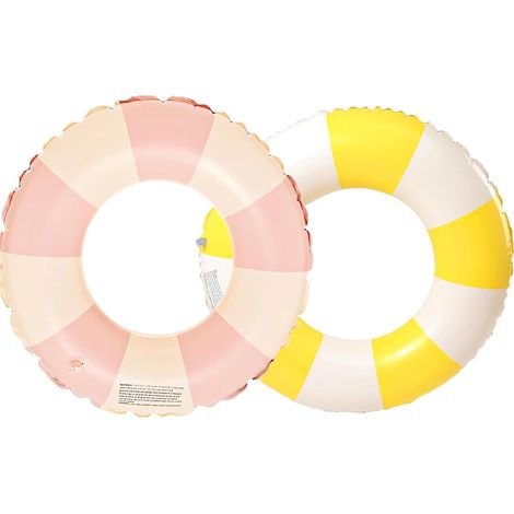 Floating Swimming Ring, Inflatable Swimming Buoy, Retro Striped PVC Inflatable Swimming Buoy, Decoration for Pool Party, Beach Party, Games, Holidays (1/5)