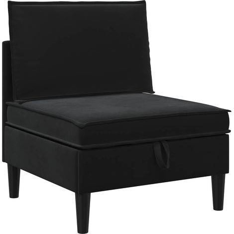 Middle Sofa with Storage Black Velvet vidaXL (1/5)