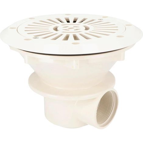 Bottom Drain with Cover I Main Drain for All Types of Pools I Flange, Gaskets and Screws Included Total Diameter: 230 mm I Premium Pool Accessory White