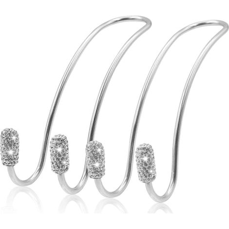 Crochets de voiture, supports de voiture brillants, organisateur d'appuie-tête de siège arrière de voiture en strass, crochet universel pour sac à main de voiture (1/5)