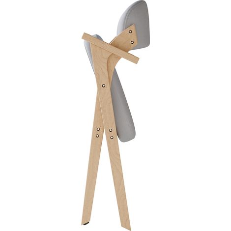 6 klappbare Esszimmerstühle aus Holz und Leinen, grau MODENUIT (1/5)