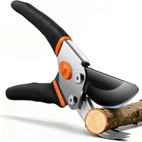 Sécateur de Jardin Bypass 21,5 cm – avec Lame SK5 & Ressort Scellé pour Mains Fragiles, Secateur et Ciseaux de Jardinage pour Rosiers, Arbres Fruitiers et Branches, Cadeau, Cisailles à gazon