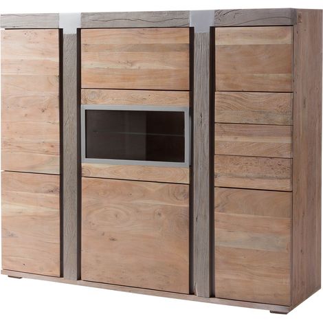 Buffet en bois d'acacia laqué marron AMSTERDAM 107 (1/4)