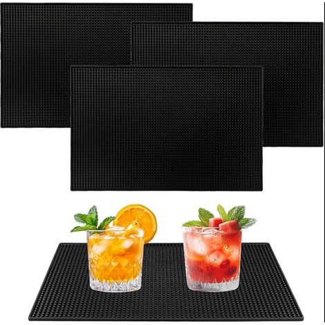Bar Mat: 45 x 30 x 0.8 cm Non-Slip Cocktail Mat for Drying Glasses, Restaurant, Cafe, Countertop, Kitchen, Hotel, Hair Salon, Terrace (1/5)