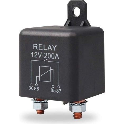 Relais Électrique 12 V 200 A à 4 Broches avec Emplacement 2 Broches et 2 Bornes – Coupleur Séparateur de Batteries pour Voiture Camion Bateau (1/3)
