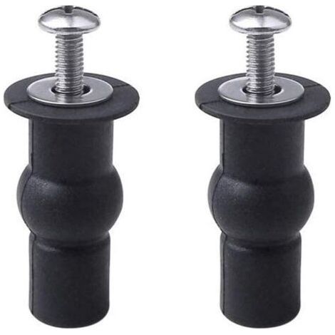 2pcs Toilet Seat Hinge Fixings, Blind Hinges, Mounting Hole, Expandable Rubber Screw, Fits All Toilets (14mm) (1/4)