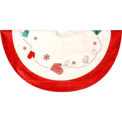 Jupe Pour Arbre De Noël - Tissu Flanelle Et Non Tissé - Diamètre 120 Cm - Décoration Intérieure Pour Fête De Noël Et Nouvel An - 1 Pièce