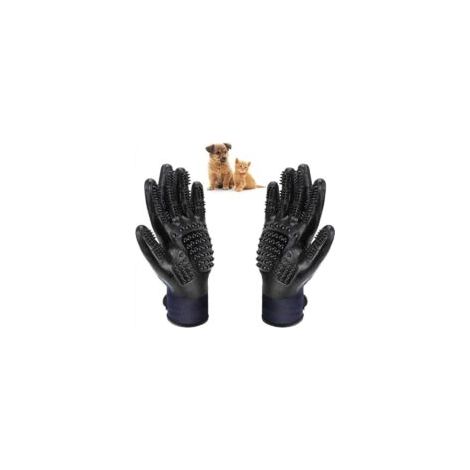 Gants de toilettage pour chats – Gants pour enlever les poils d'animaux – Lot de 2 gants pour enlever les poils d'animaux – Gants de brossage pour chats - Crezuo