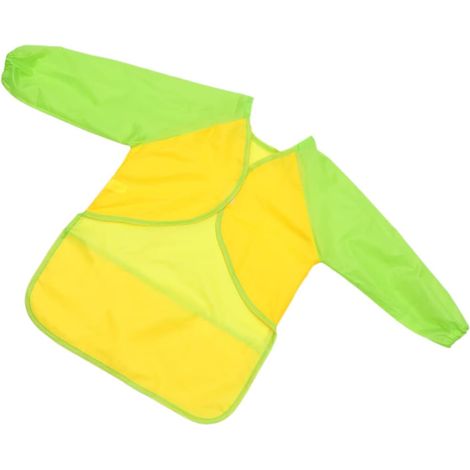 couverture de manteau de peinture pinceaux enfants blouse kit de peinture pour enfants tablier enfant tablier imperméable er pour er de e Yellow (1/5)