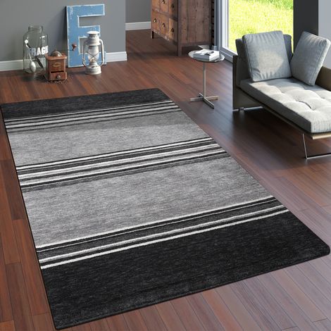 Paco Home Teppich Wohnzimmer Kurzflor Ethno Design Geometrisch Handgearbeitet Gabbeh 80x150 cm, Grau 3
