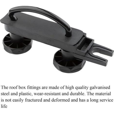 Lot de 4 supports de fixation en U universels pour coffre de toit de voiture - Largeur intérieure avec 8 écrous de verrouillage (1/5)