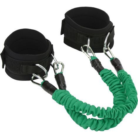 Sangle de Cheville Fitness 25 lbs - Élastique Musculation Haute Résistance pour Renforcement et Saut - 2 Pièces Vert (1/5)