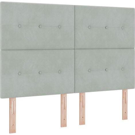 Maison Exclusive - Tête de lit LED avec bandes LED Gris clair 160 cm Velours (1/5)