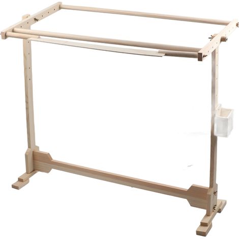 Cadre à broder au point de croix 14CT, support au sol en bois 80cm, cerceau pour tapisserie et broderie (1/5)