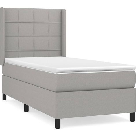 Maison Exclusive - Boxspringbett mit Matratze Hellgrau 90x200 cm