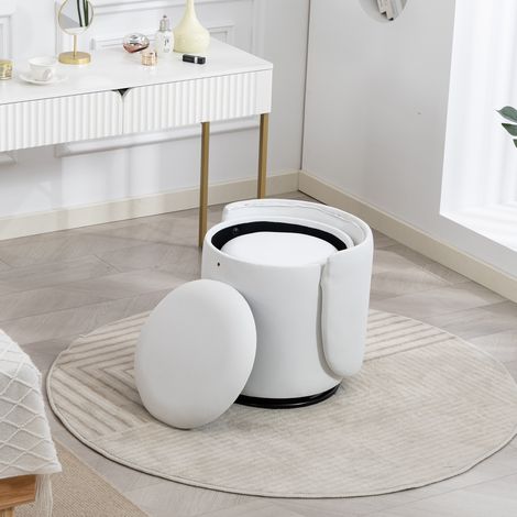 Fauteuil tonneau rembourré pivotant 360° avec rangement intégré pour chambre et salle à manger (1/5)