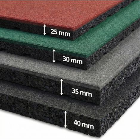 Karat – Dalle de protection caoutchouc 50 x 50 cm – Épaisseur 25 mm – Antidérapante et amortissante – Installation sans colle – Résistante aux intempéries