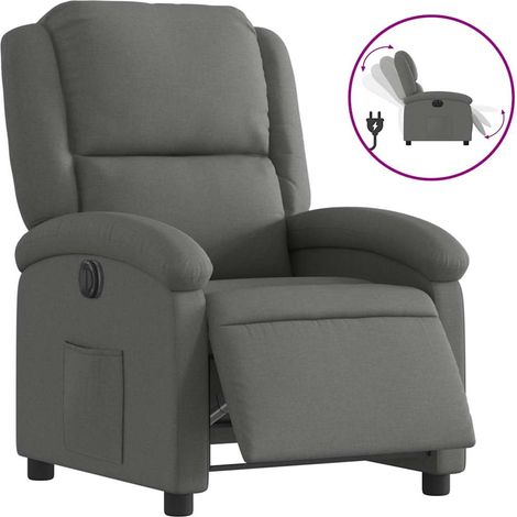 Maison Exclusive - Poltrona Elettrica Reclinabile Grigio Scuro in Tessuto