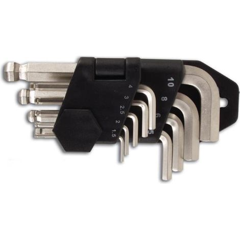 JEU DE CLES ALLEN - EMBOUT SPHERIQUE - 9 pcs HHEXPRO RI7476 (1/2)