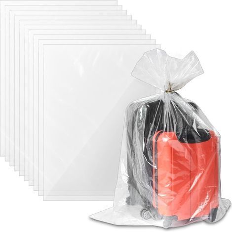Lot de 10 Sacs de Rangement Extra Larges en Plastique Transparent 100 x 150 cm Grand Sac de Rangement de Grande Capacité 227 L pour Bagages Valises Meubles Couettes Arbre de Noël Chaises Vélos (1/5)