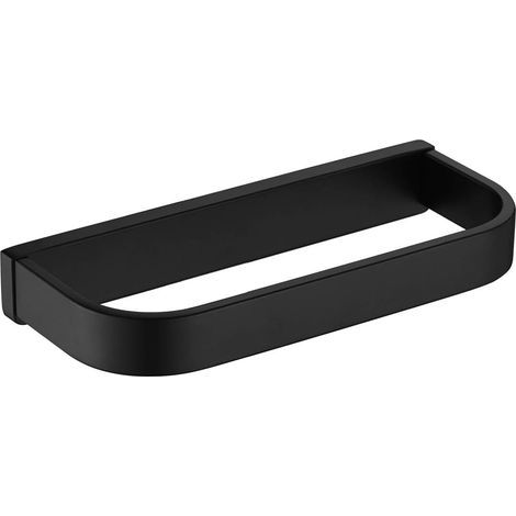 Towel Ring/Chaff Holder in SUS 304 Stainless Steel for Bathroom, Screw Mount, Wall-Mounted Towel Hanger, Matte Black (1/5)