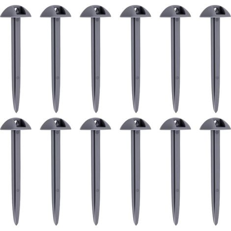 60 piquets de tente gris en forme de champignon, de 9,5 cm de long, pour fixer les sangles et les bâches au sol, idéaux pour la randonnée, le jardinage, les supports de plantes et les tonnelles.