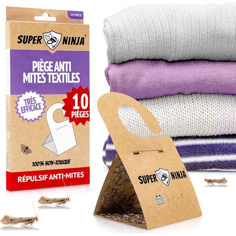 Super Ninja Piège Anti Mites Textiles, Piège à Mites Vêtements, Lot de 10 (1/5)
