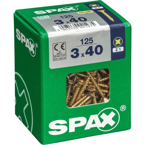 Paquete 125 Ud. Tornillo Spax Cabeza Plana Bricomat 3X40 (1/5)