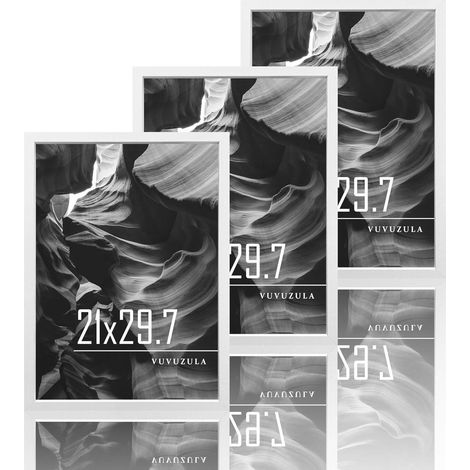 Bilderrahmen A4 Weiss Holz Fotorahmen 3er Set 21x30cm MDF Rahmen DIN A4 (1/5)