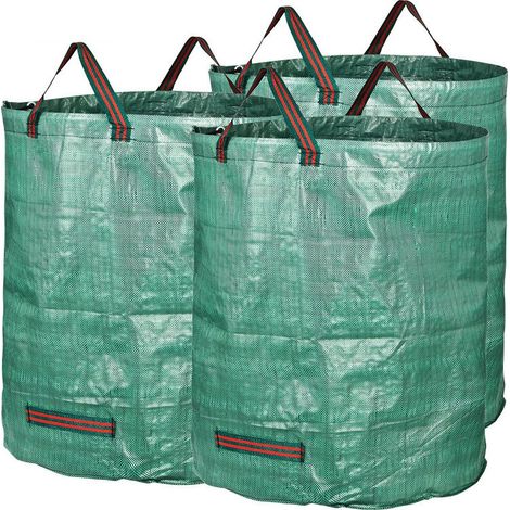 royaluxe - 3x120L Sacs de Jardin  de Jardinage-Réutilisable Sacs de Déchets de Jardin,Autoportante et Pliable-Sacs Poubelle pour les Déchets de Jardin Feuillage de Pelouse Vert Coupe (1/5)