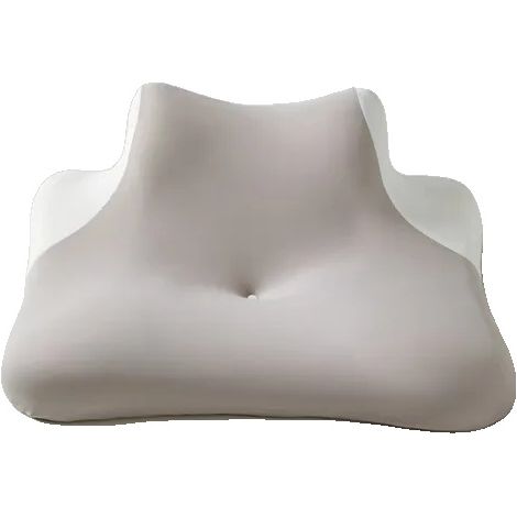 Almohada cervical, diseño ergonómico, espuma de alta densidad, gris. (1/2)