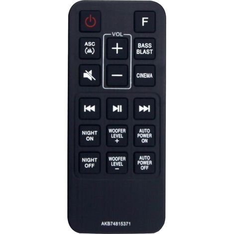 Control remoto de repuesto AKB74815371 para barra de sonido LG SPJ4B-W SPH4B-W SPH4BW SPJ4BW SJ4 SJ3 SL3D SK4D