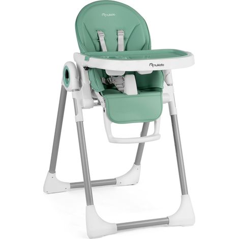 Chaise haute avec tablette, transat Belo, vert