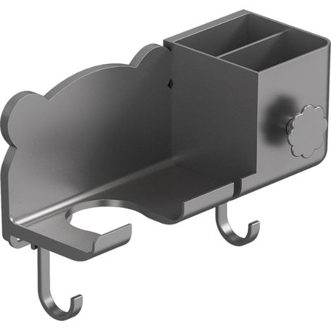 Étagère de salle de bain, sans perforation, support pour sèche-cheveux, boîte de rangement murale autocollante (1/5)