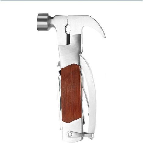 Pince Multifonction - 14 en 1 - Acier Inoxydable - Manche Bois - Pour Camping Randonnée Urgence - 1 Pièce (1/4)